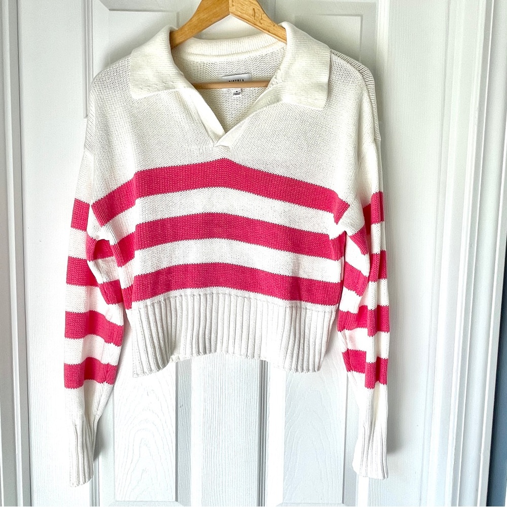 Pistola Arlo Polo Cotton Sweater Flamingo pink